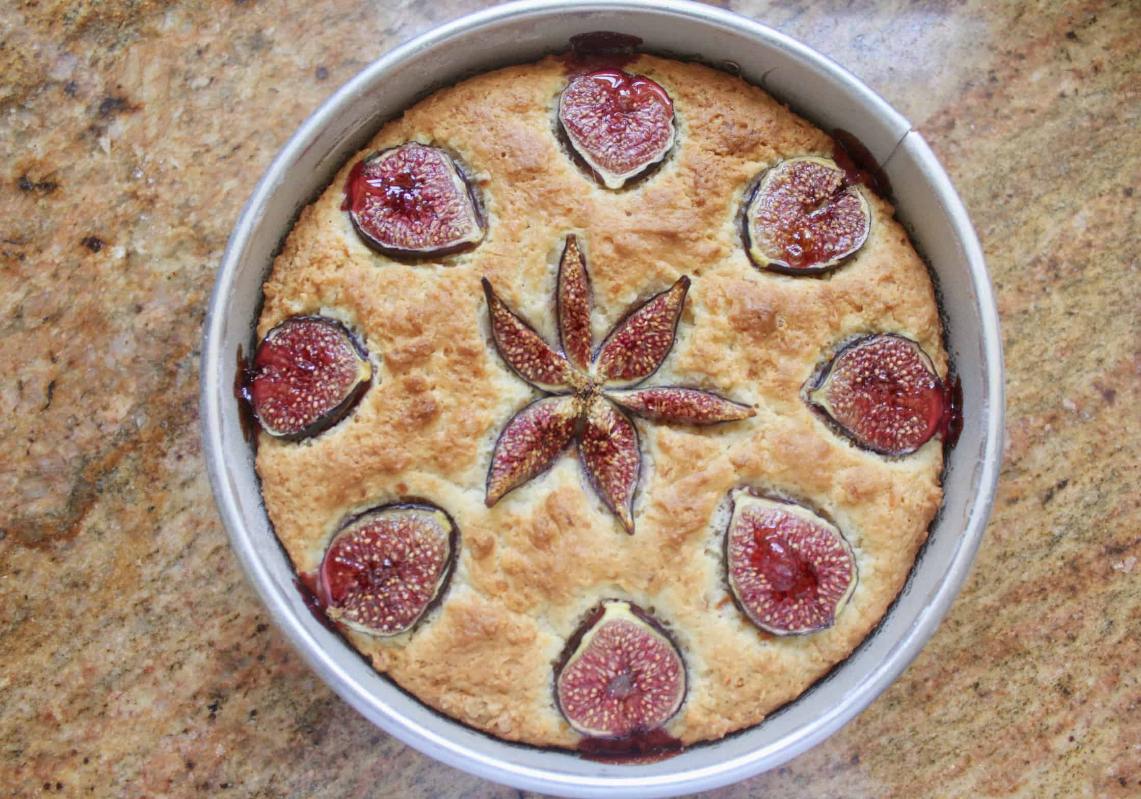 fig cake in a pan