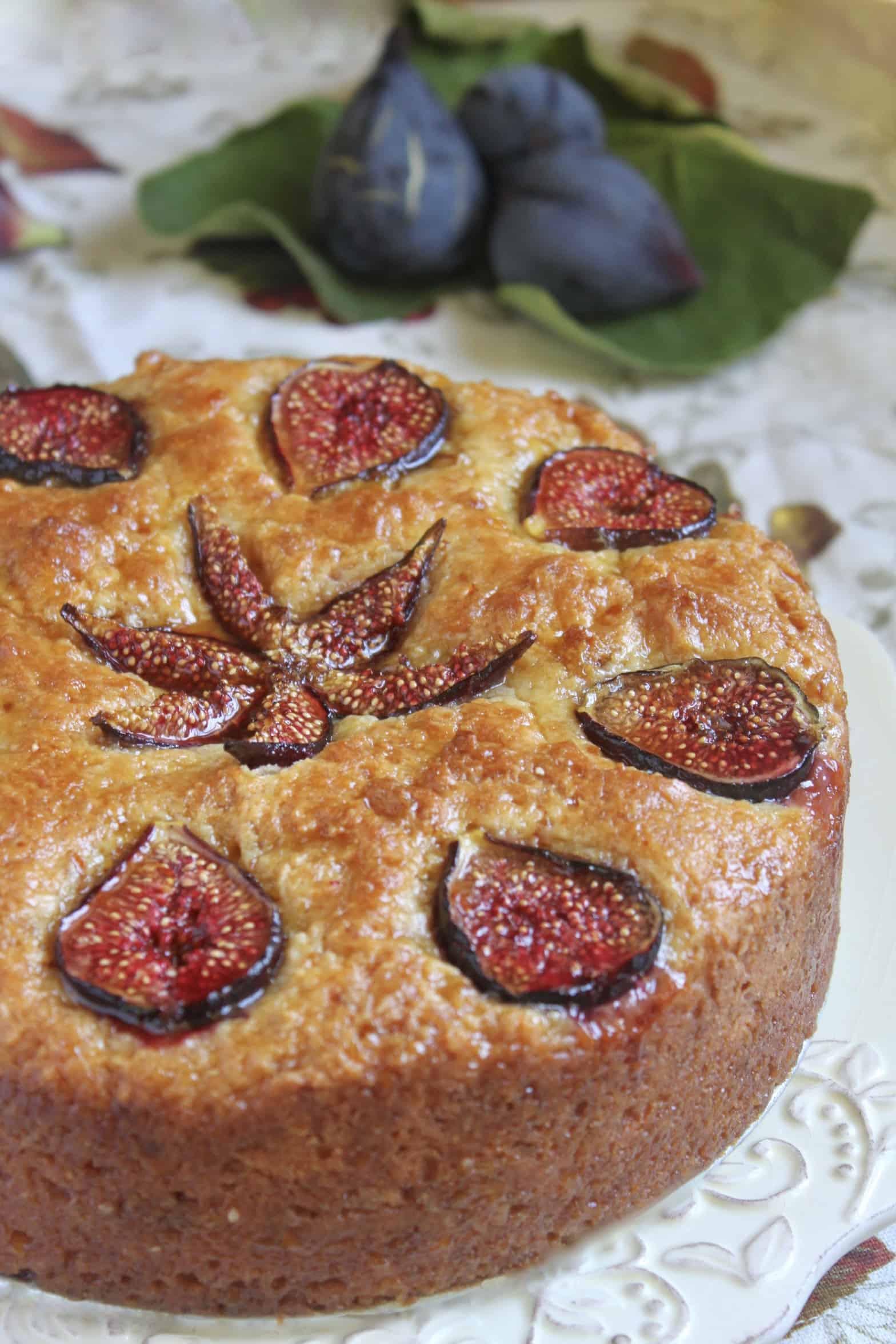 fig cake on a plate