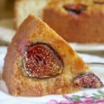 slice of fig cake with cake in background