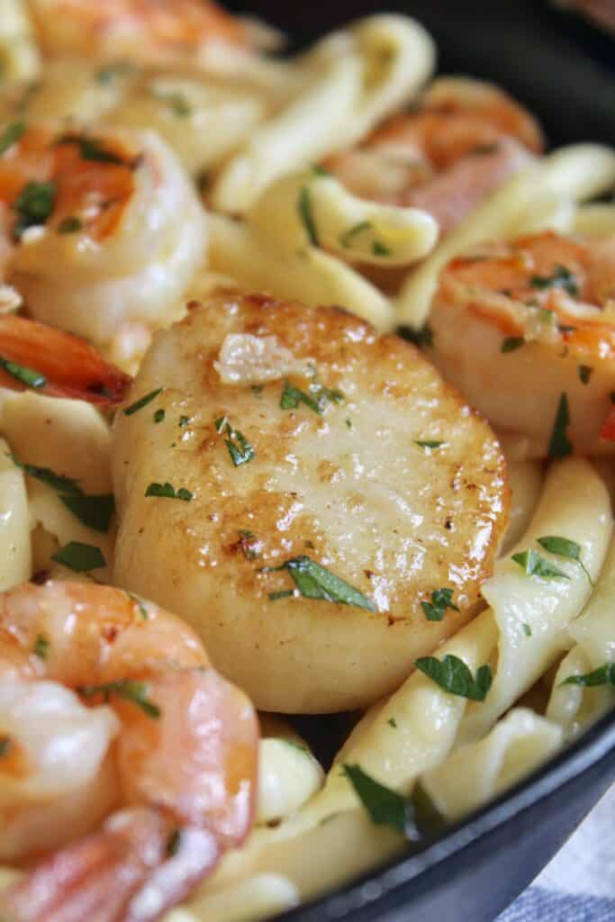 Seafood Pasta with Shrimp and Scallops (and Garlic!) - Christina's Cucina