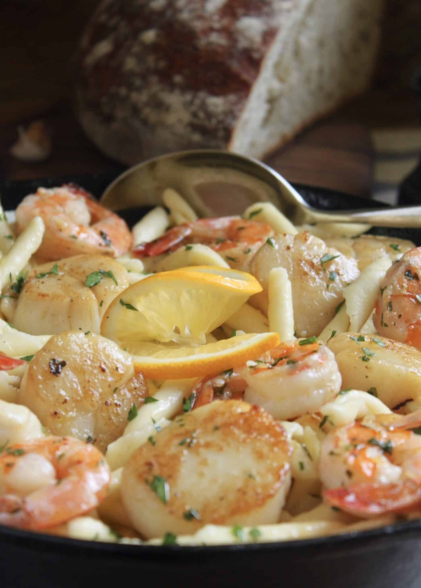 Seafood Pasta with Shrimp and Scallops (and Garlic!) - Christina's Cucina