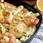Seafood Pasta with Shrimp and Scallops (and Garlic!)