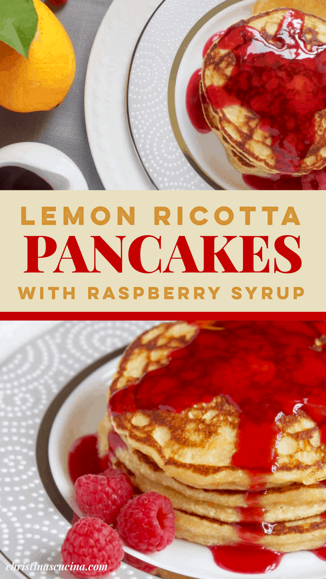 lemon ricotta pancakes pin