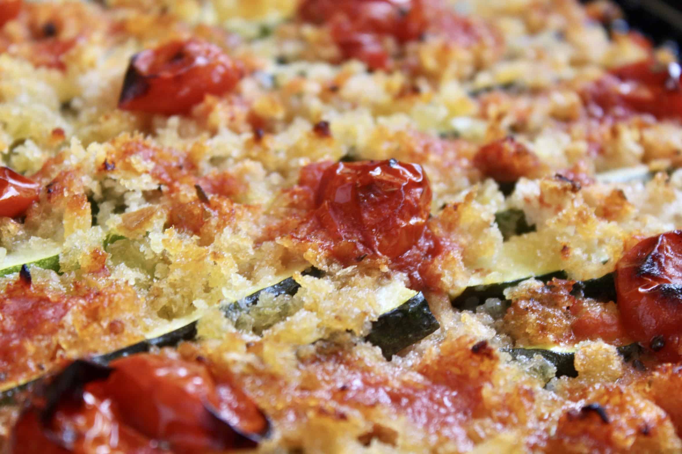 baked courgettes with tomatoes