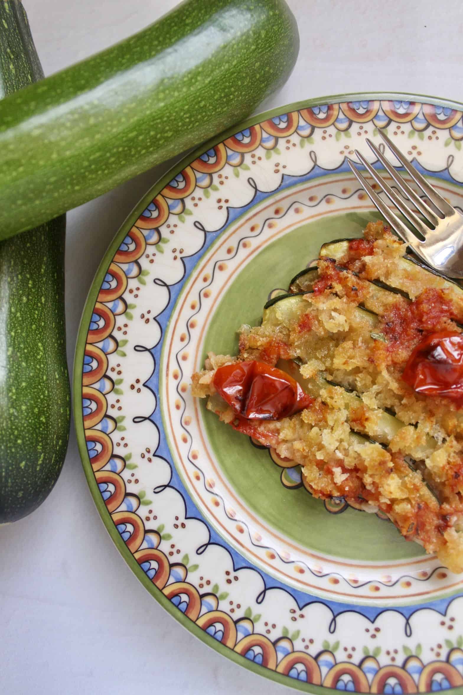 baked zucchini on a plate
