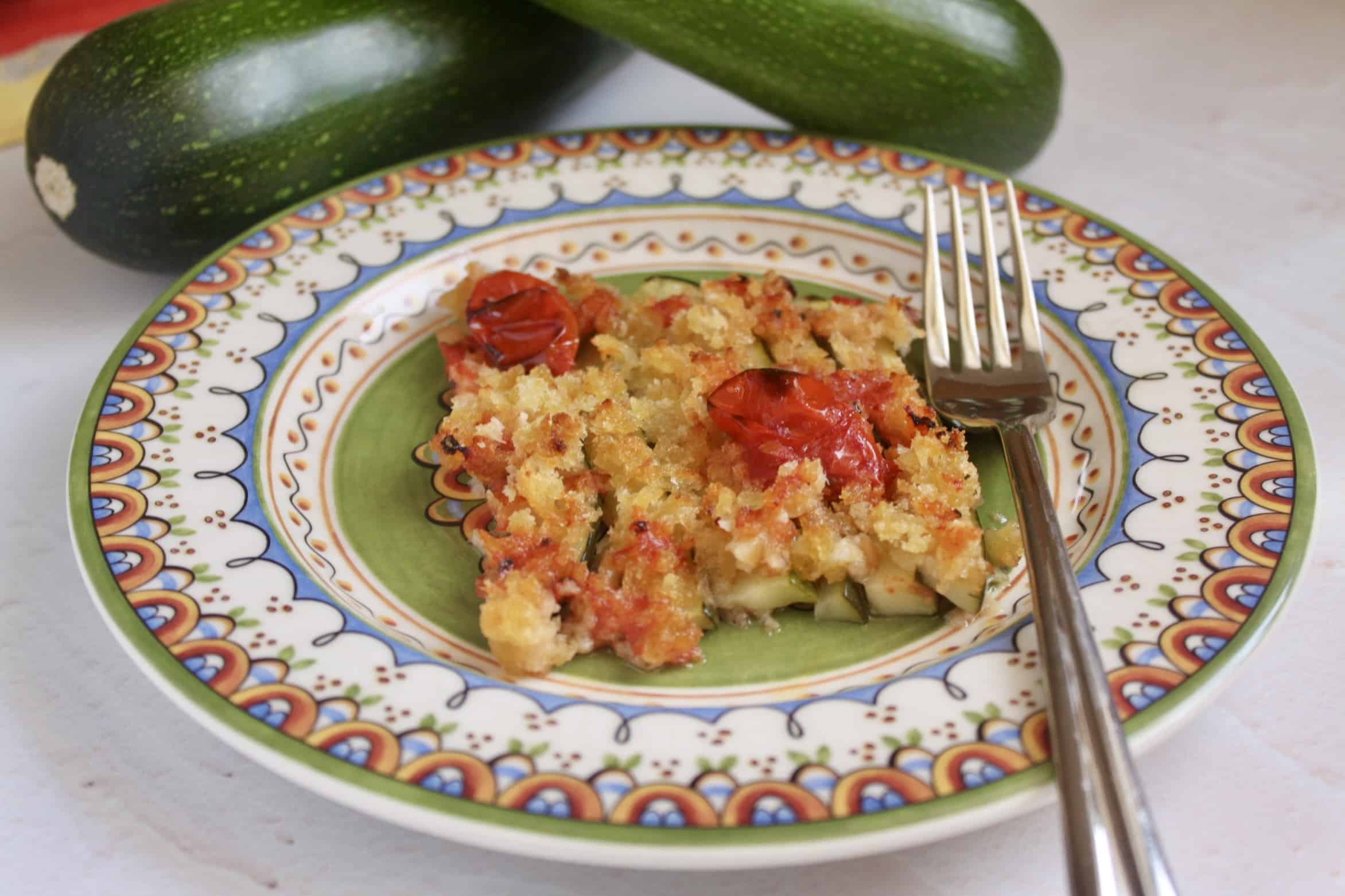 baked zucchini on a plate