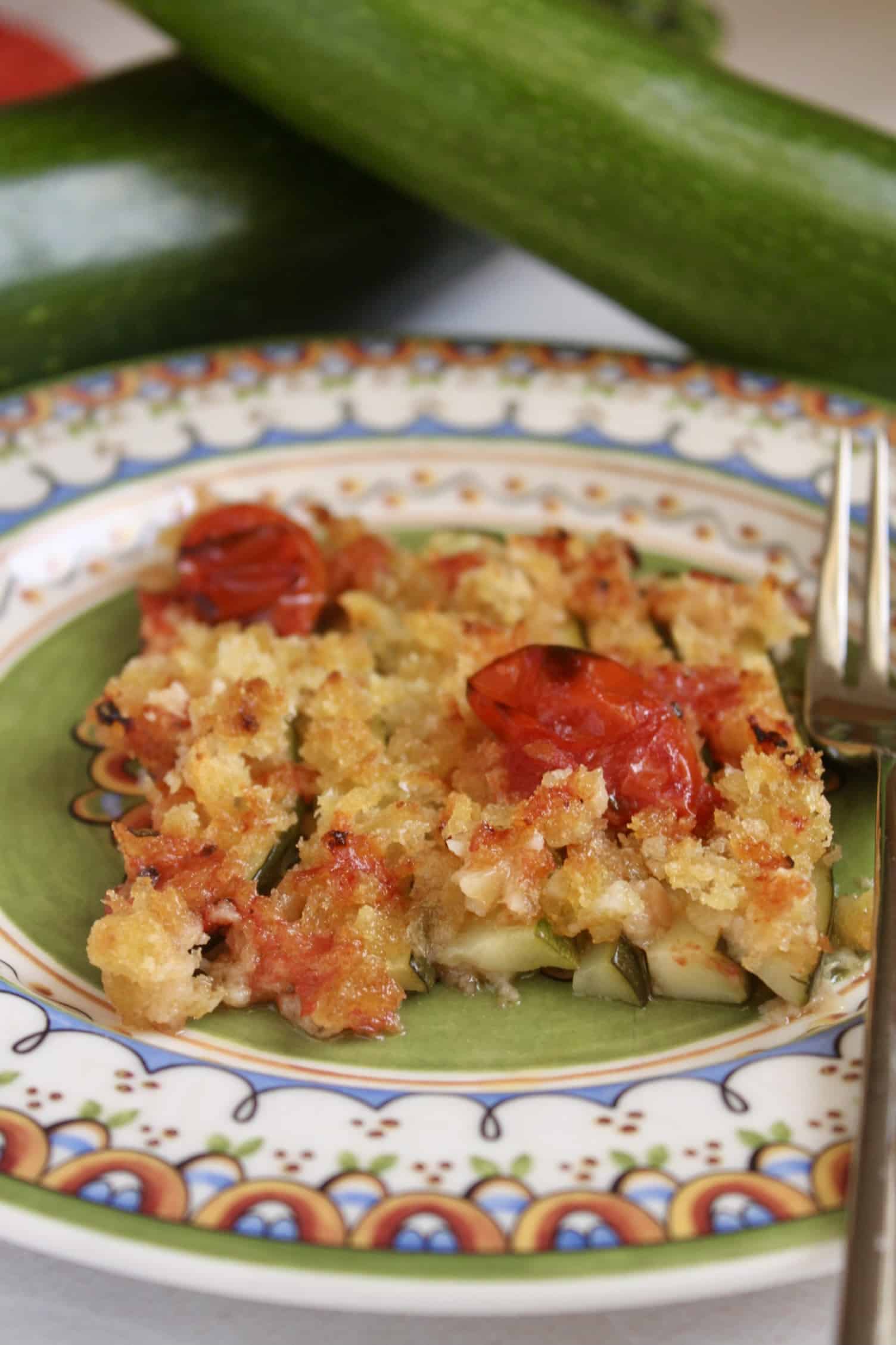 baked zucchini on a plate