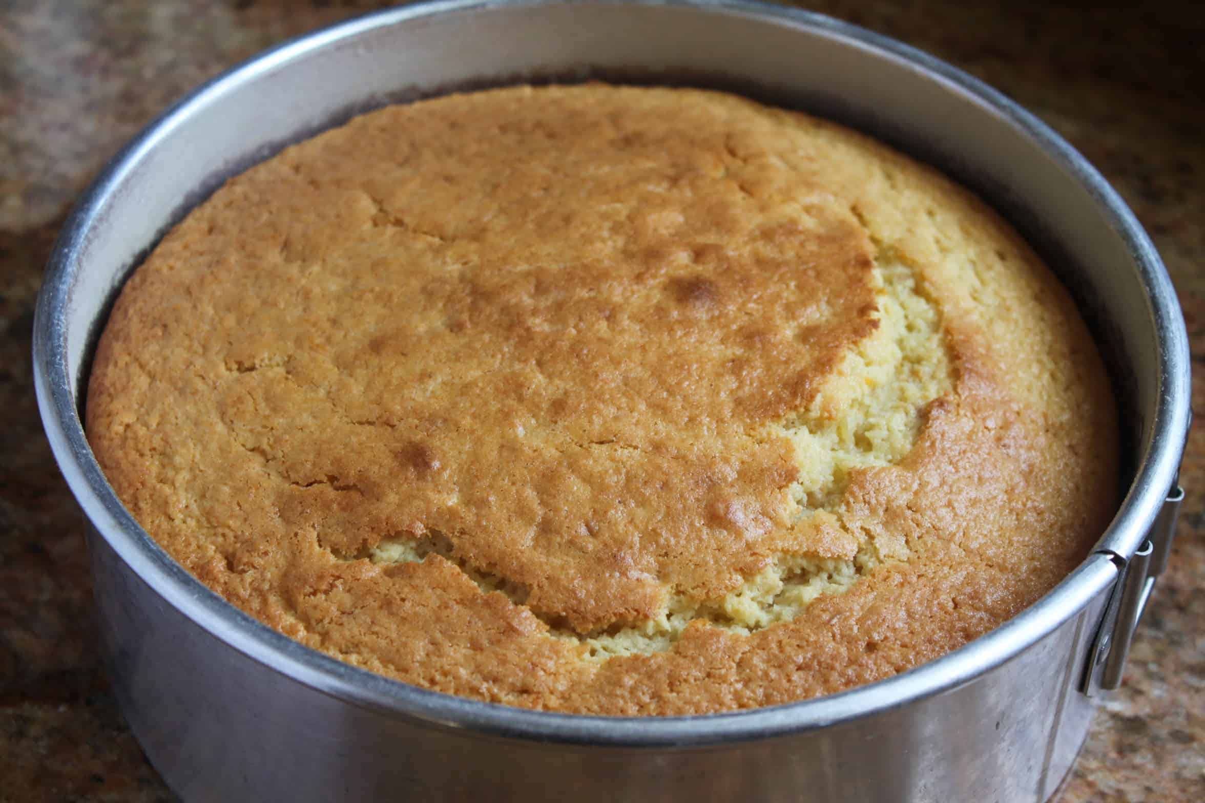 apple cake in pan