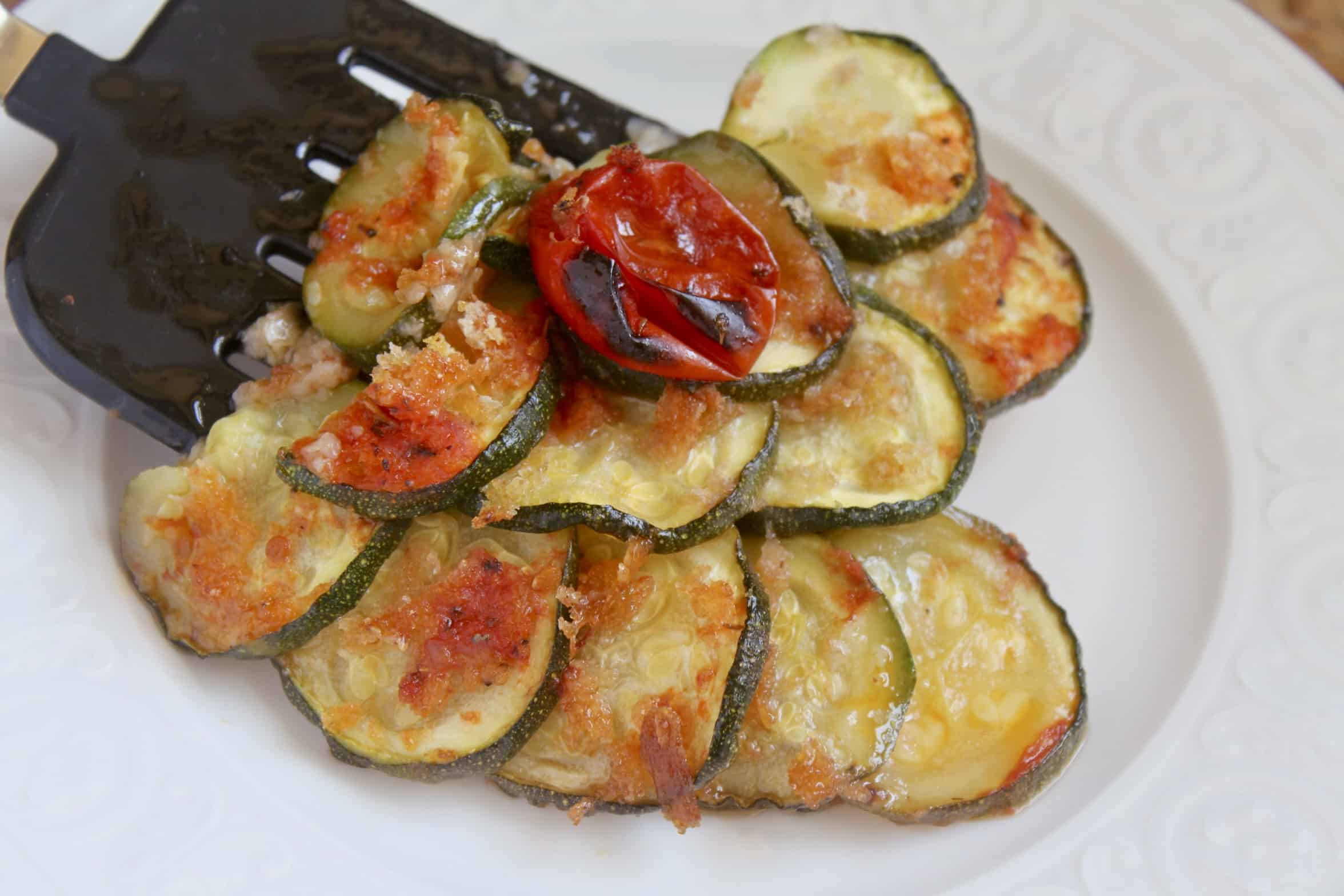 serving baked zucchini