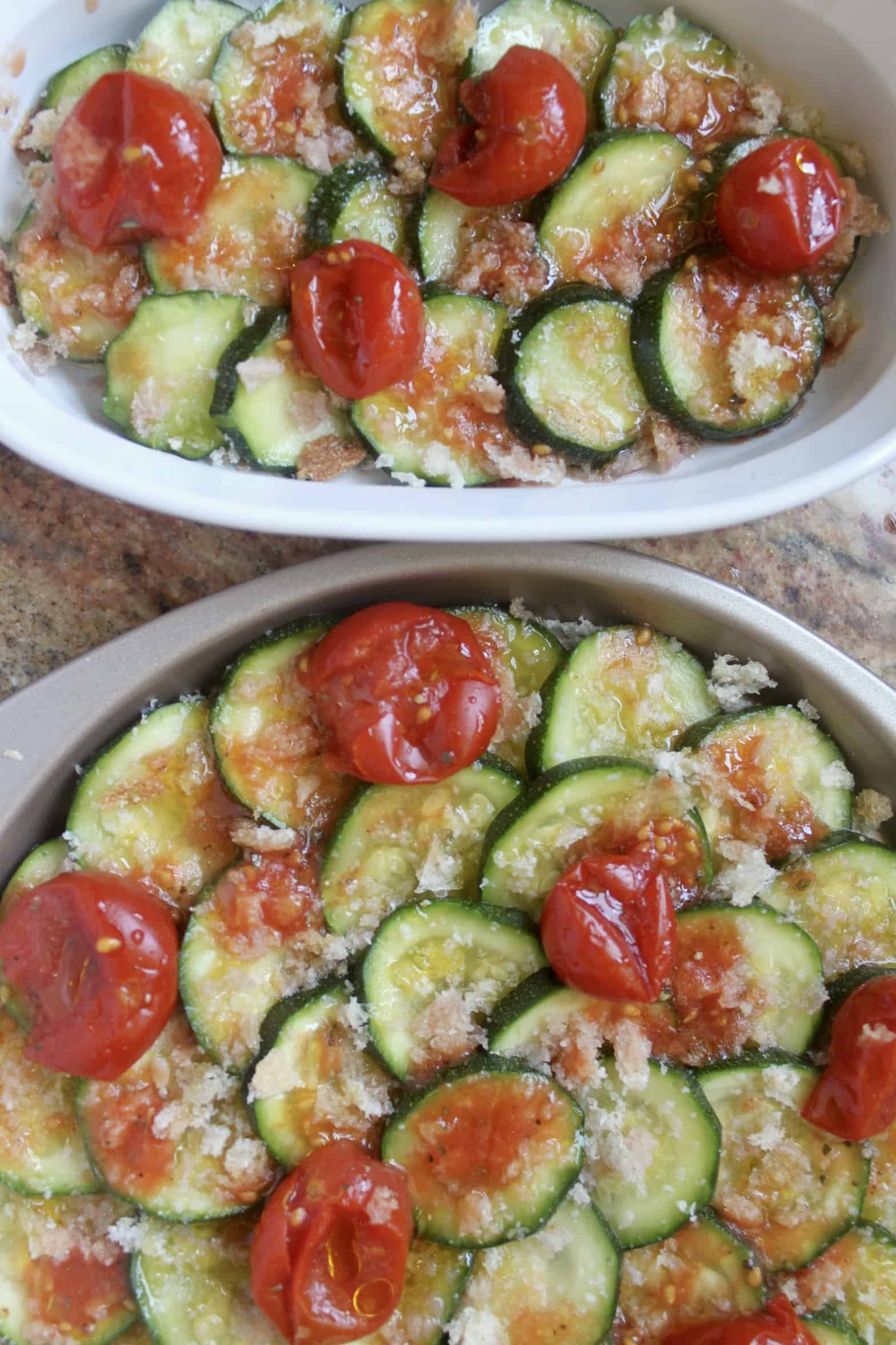 zucchini ready for the oven