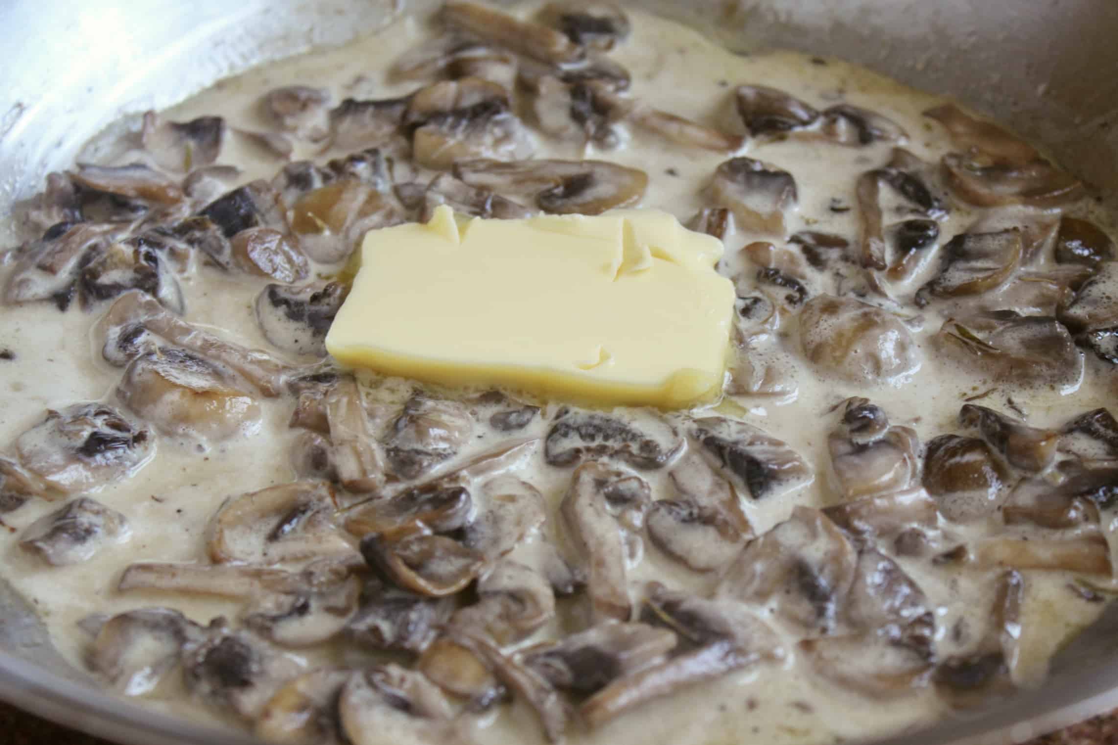 butter in mushroom sauce