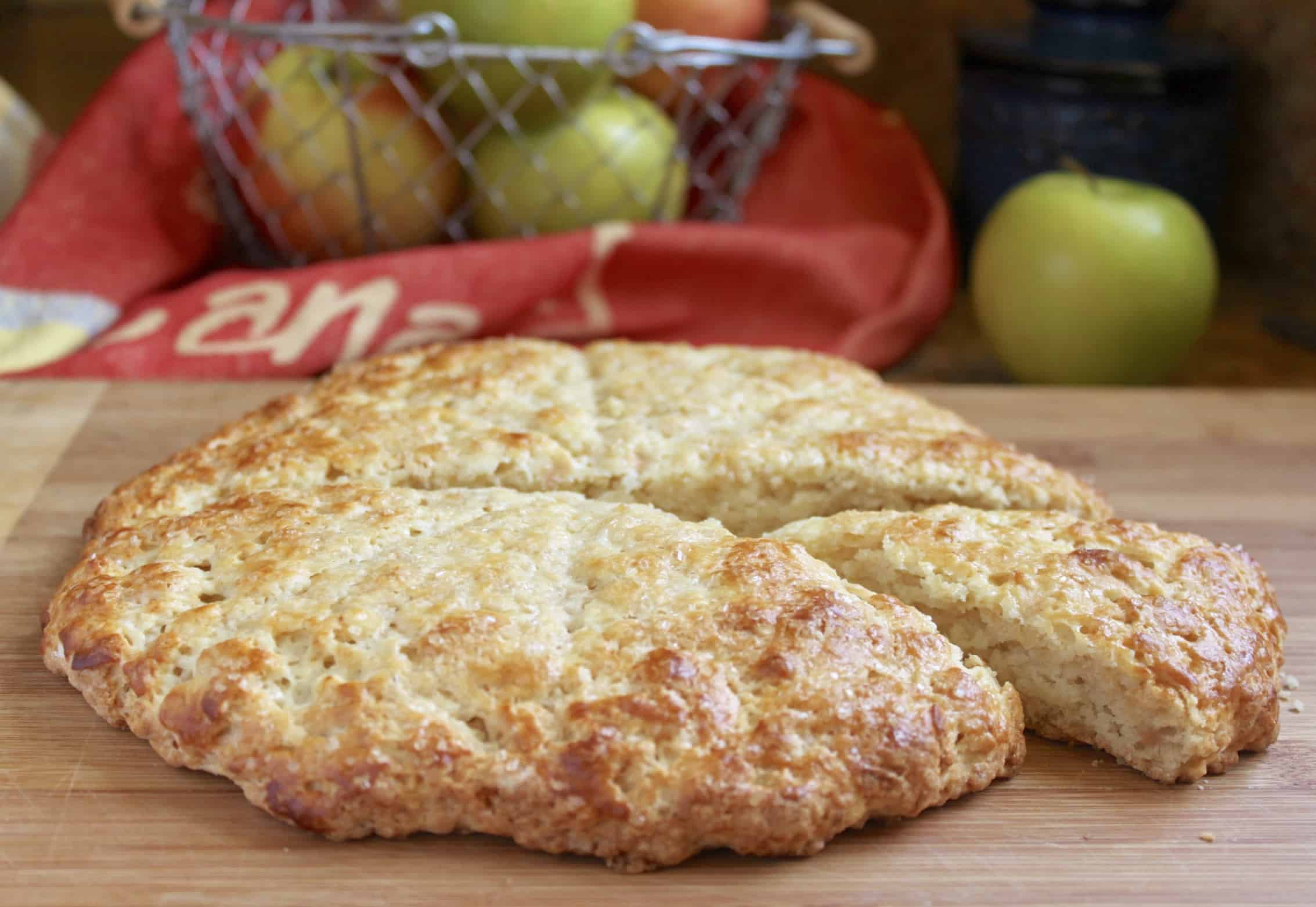 apple scones on a board