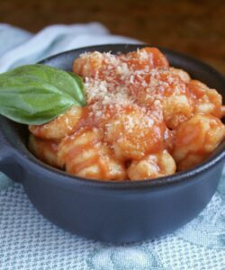 Potato gnocchi in a ramekin