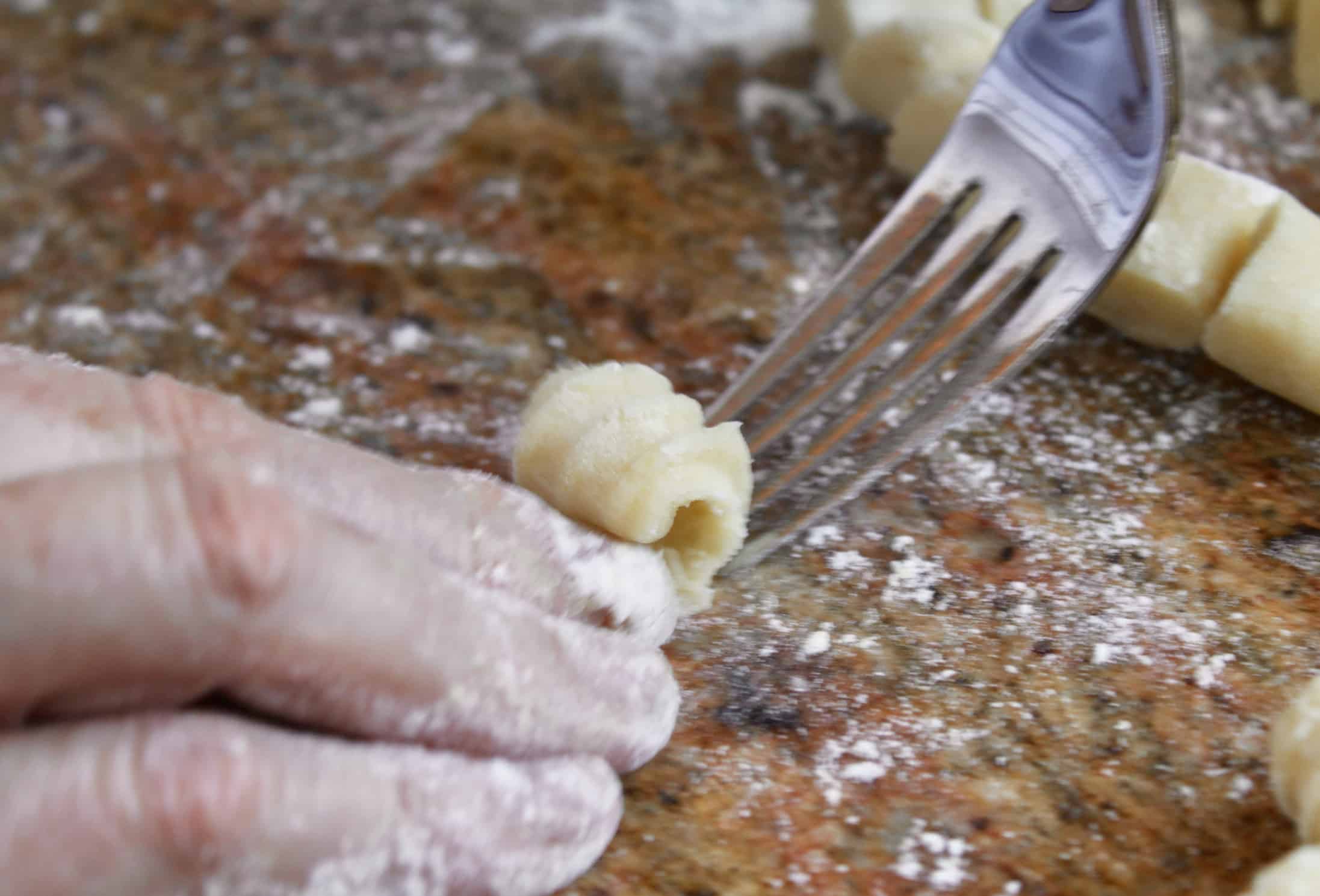 rolling potato gnocchi