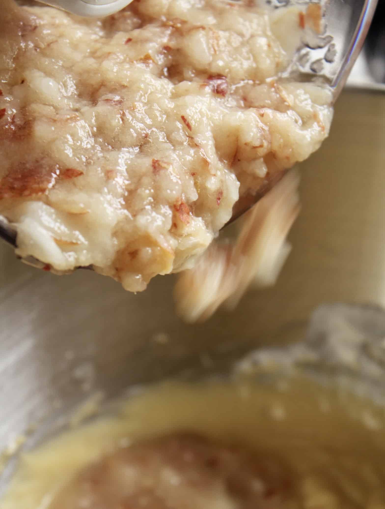 adding pears to batter