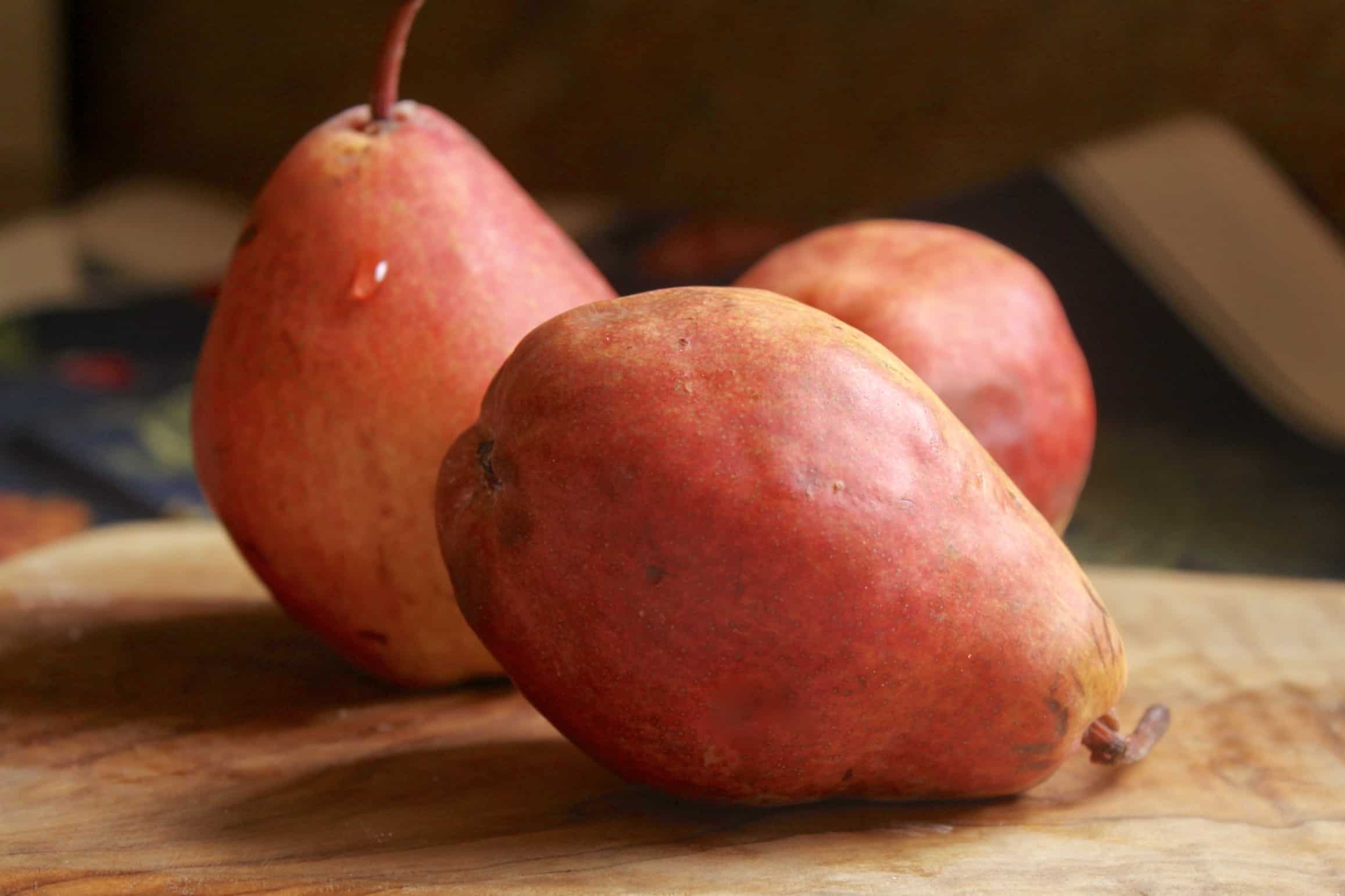 pears on a board