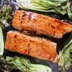 maple glazed salmon with bok choy