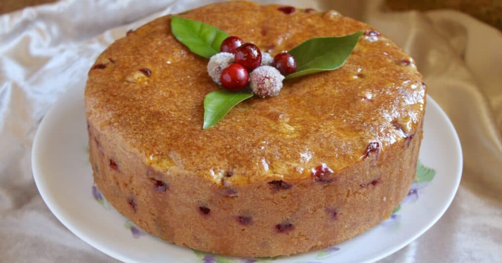 cranberry cake with orange glaze