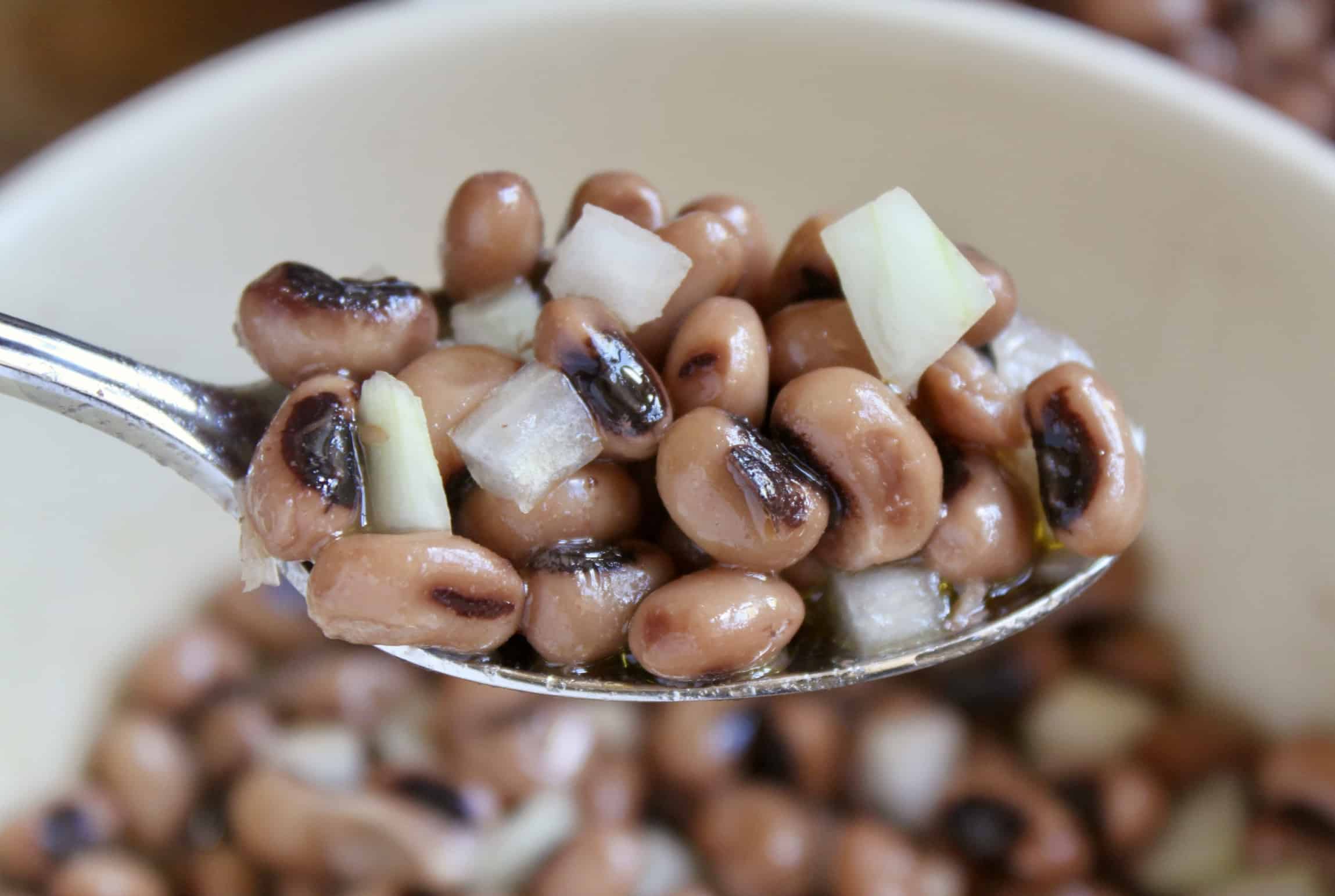 spoonful of black eyed peas salad