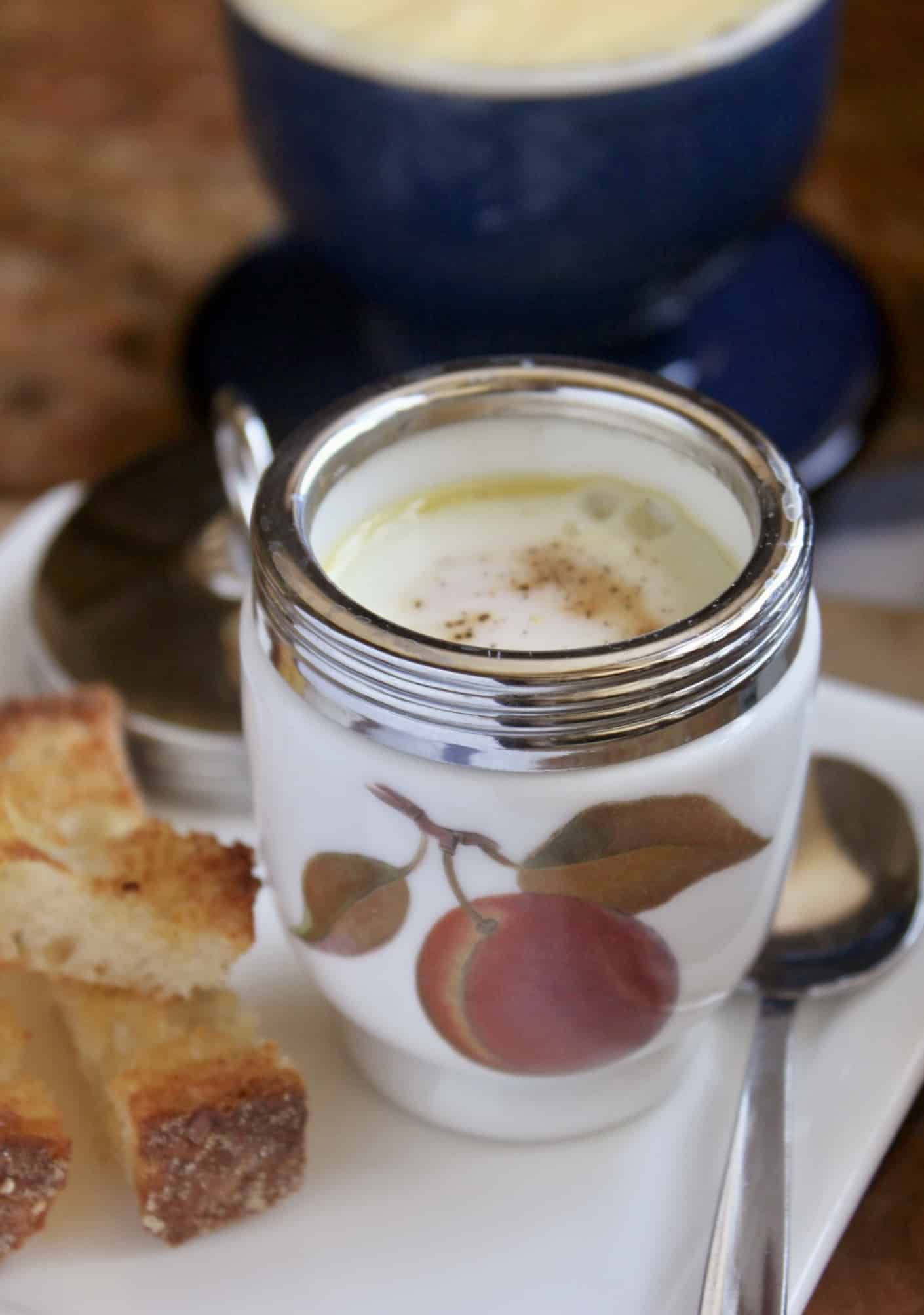 coddled egg with soldiers