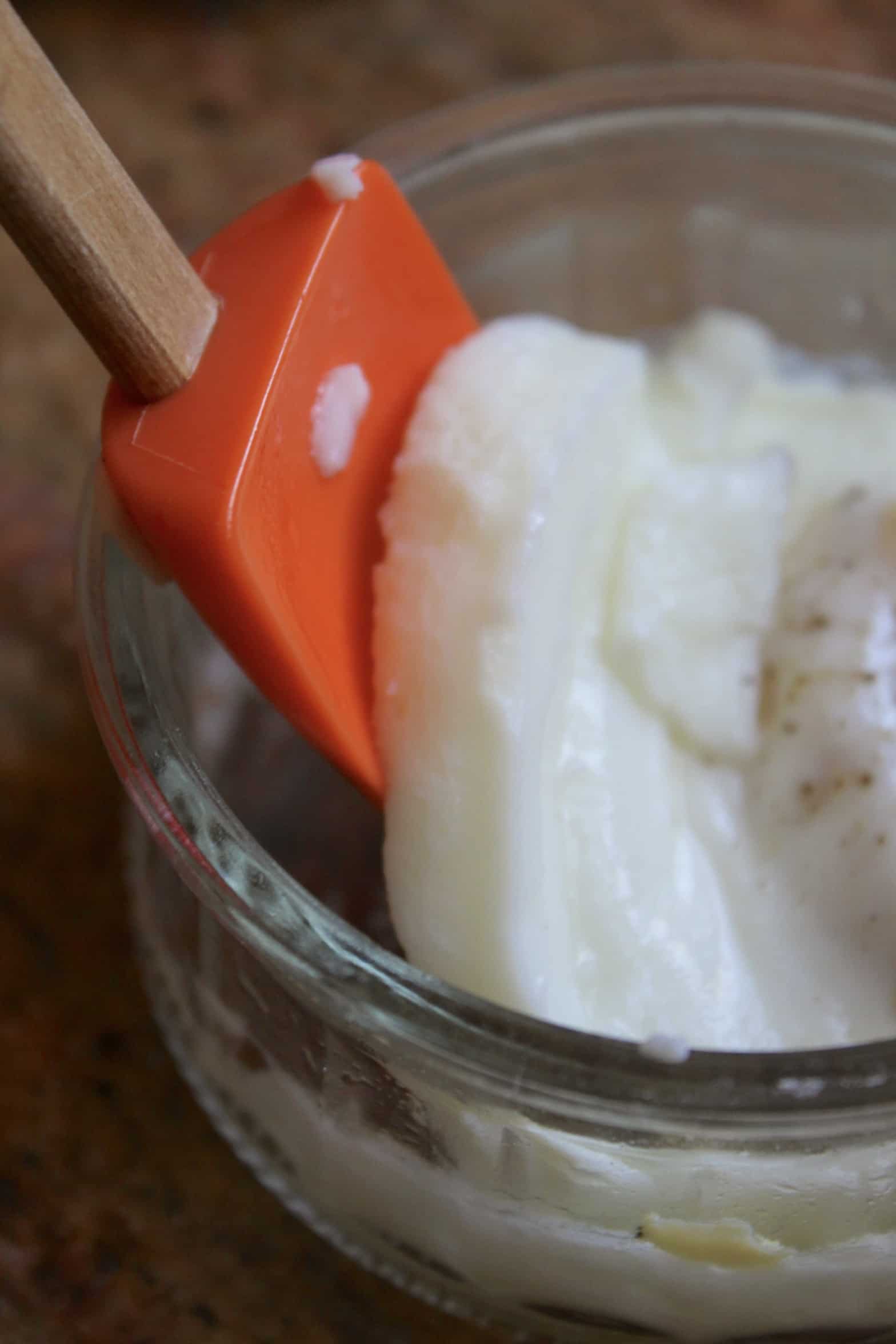 spatula loosening egg from ramekin