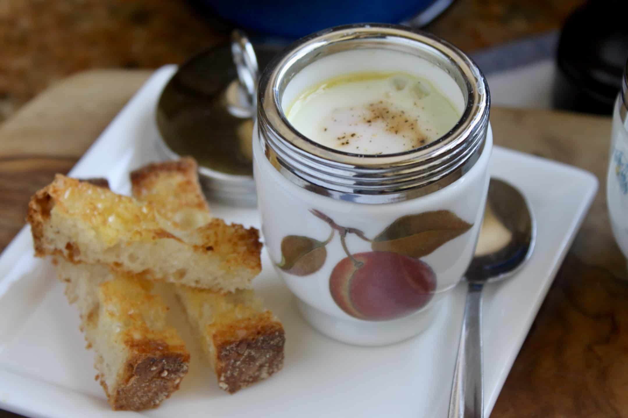 coddled egg with soldiers