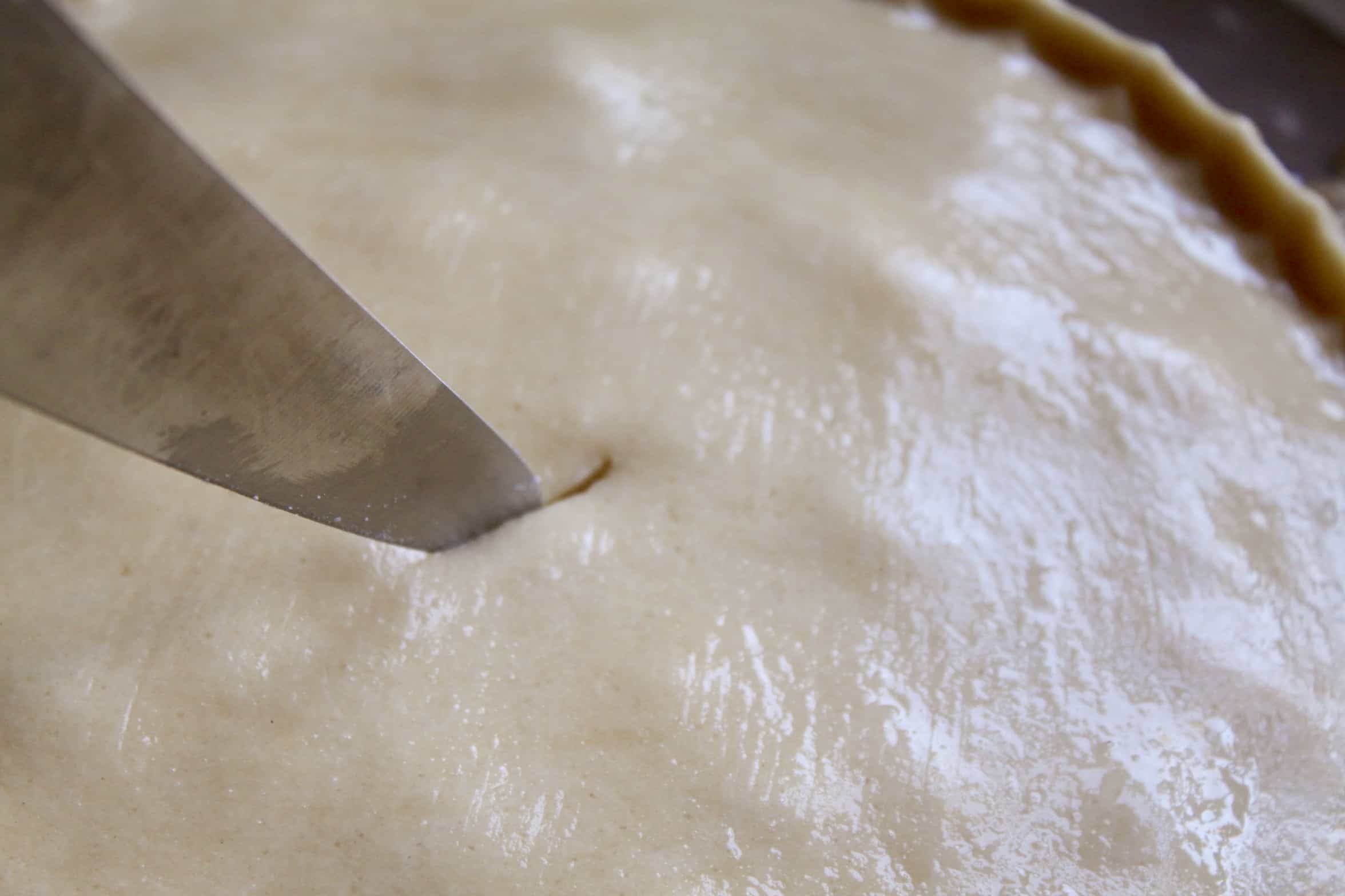 cutting hole in crust