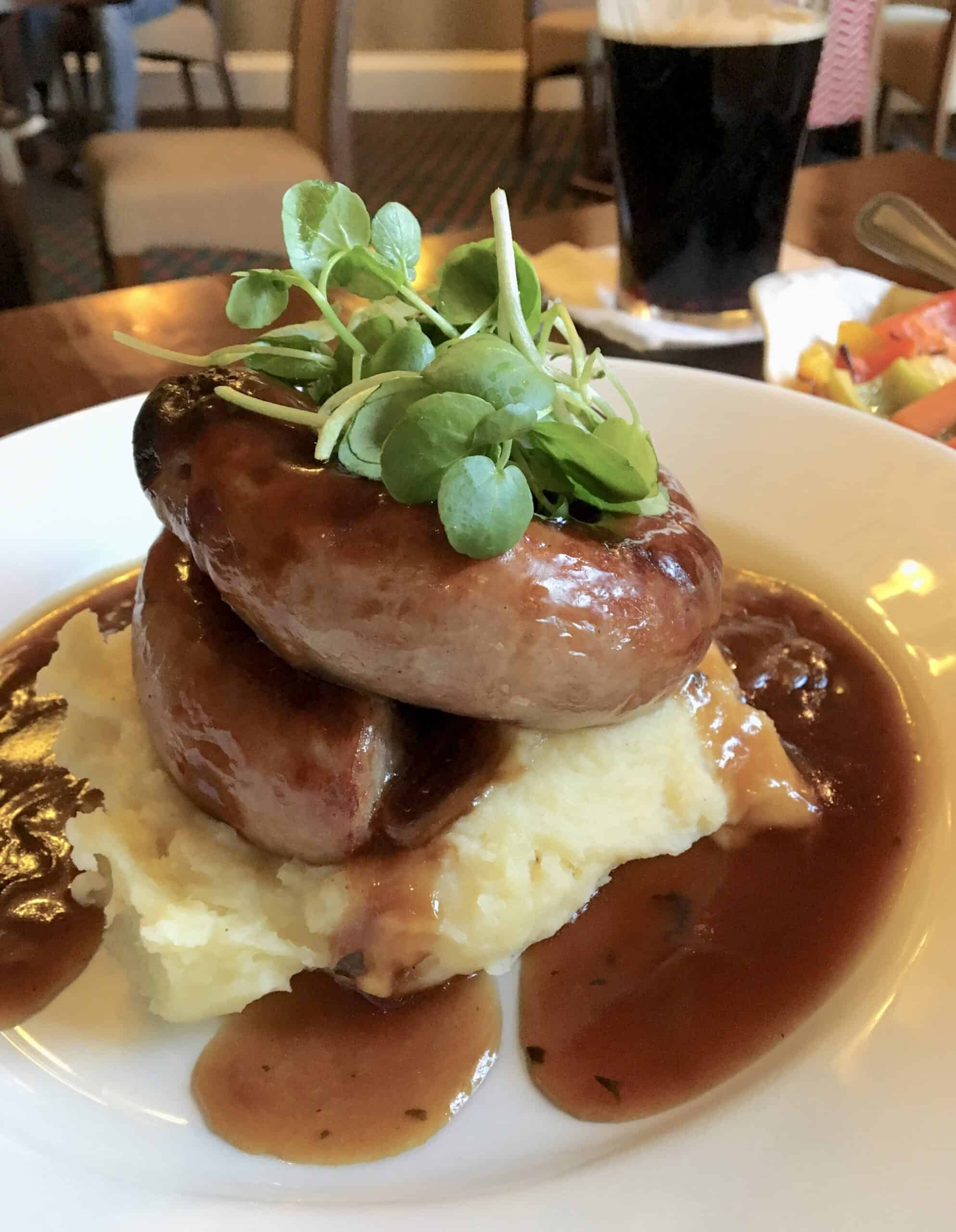 bangers and mash at Roundthorn Country House