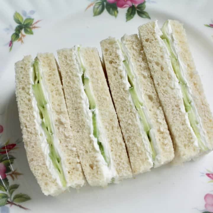 cucumber sandwiches on plate