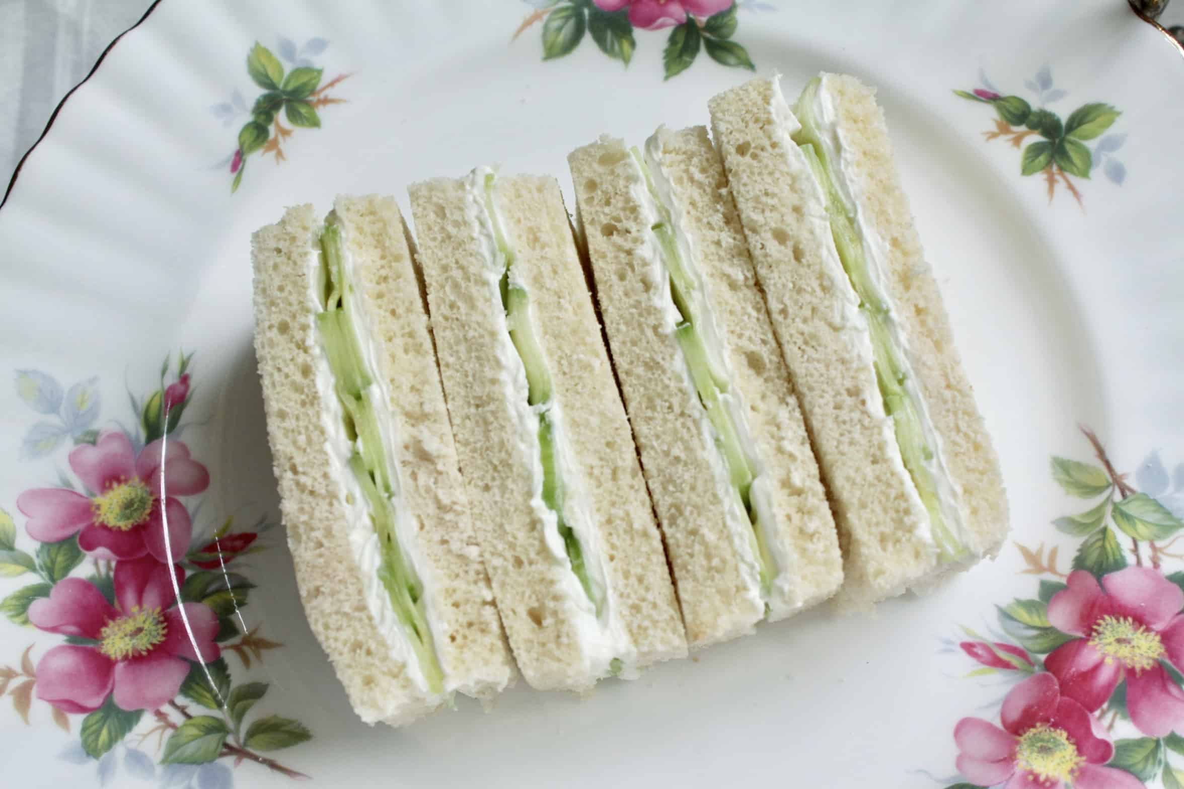 cucumber sandwiches on plate