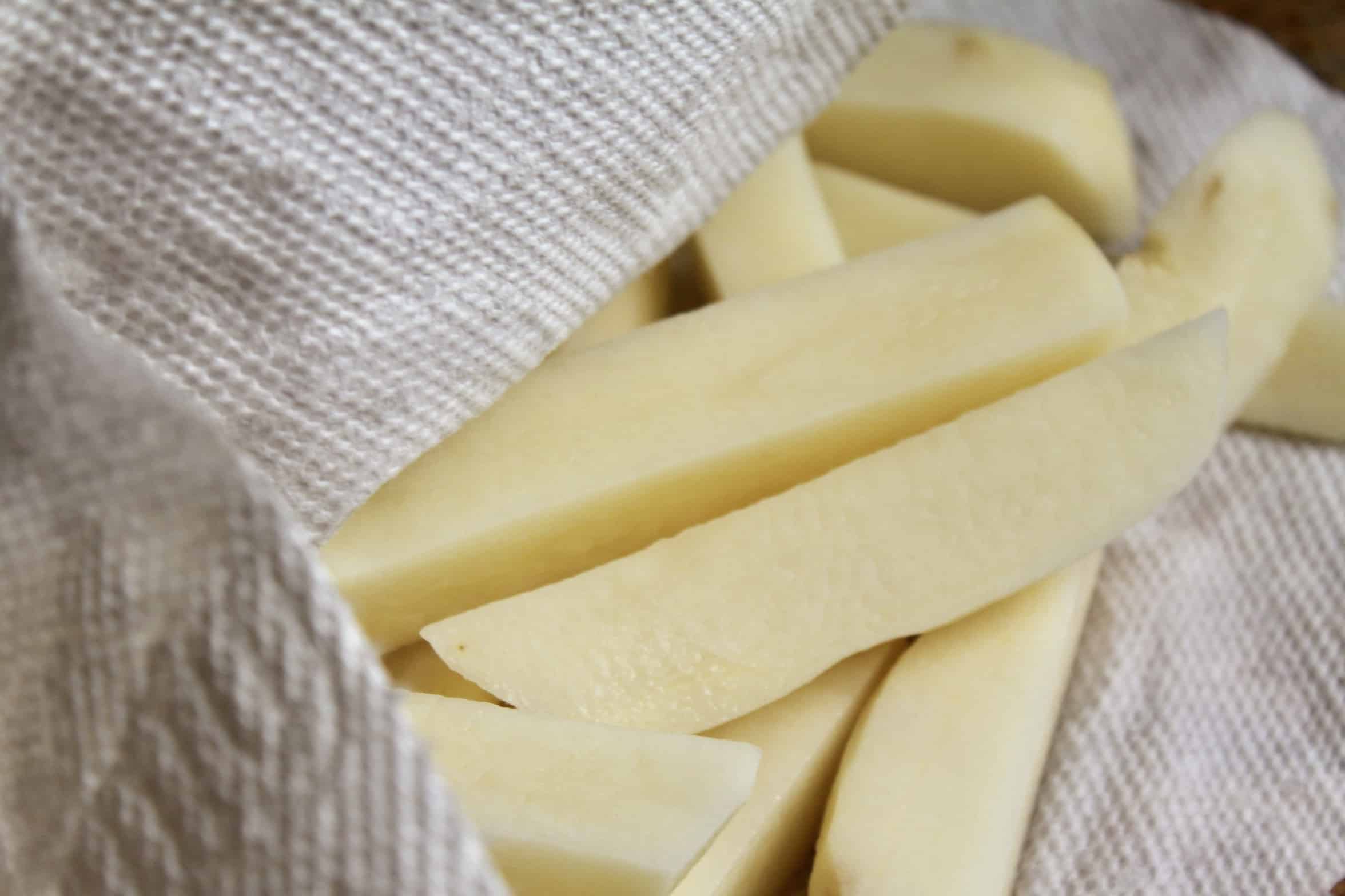 drying potatoes