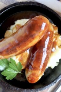 bangers and mash with parsley