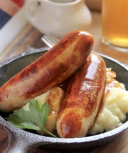 bangers and mash with beer