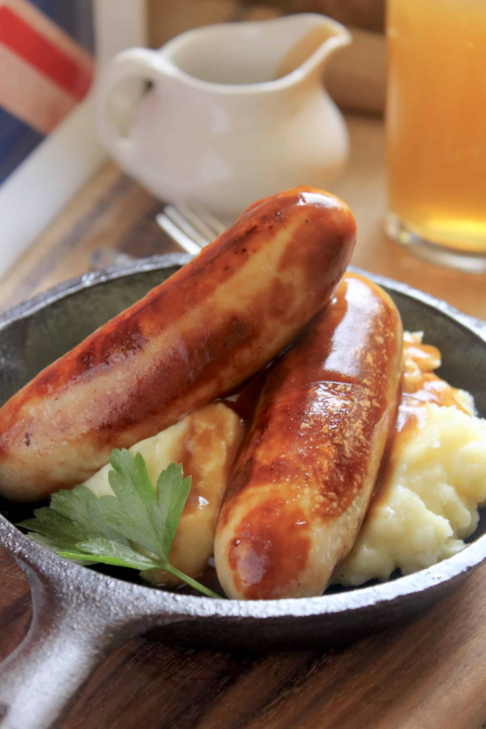 bangers and mash with beer