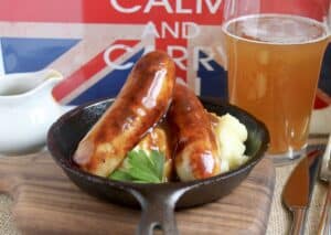 bangers and mash with beer