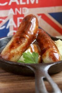 bangers and mash with parsley