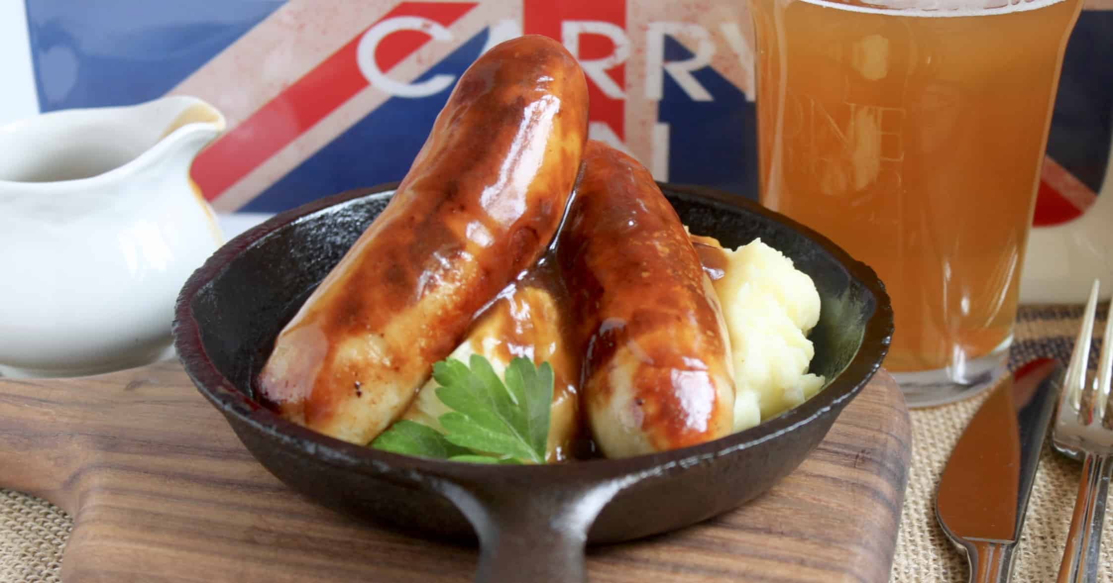 Bangers and Mash (Pub-style Sausages and Mash)