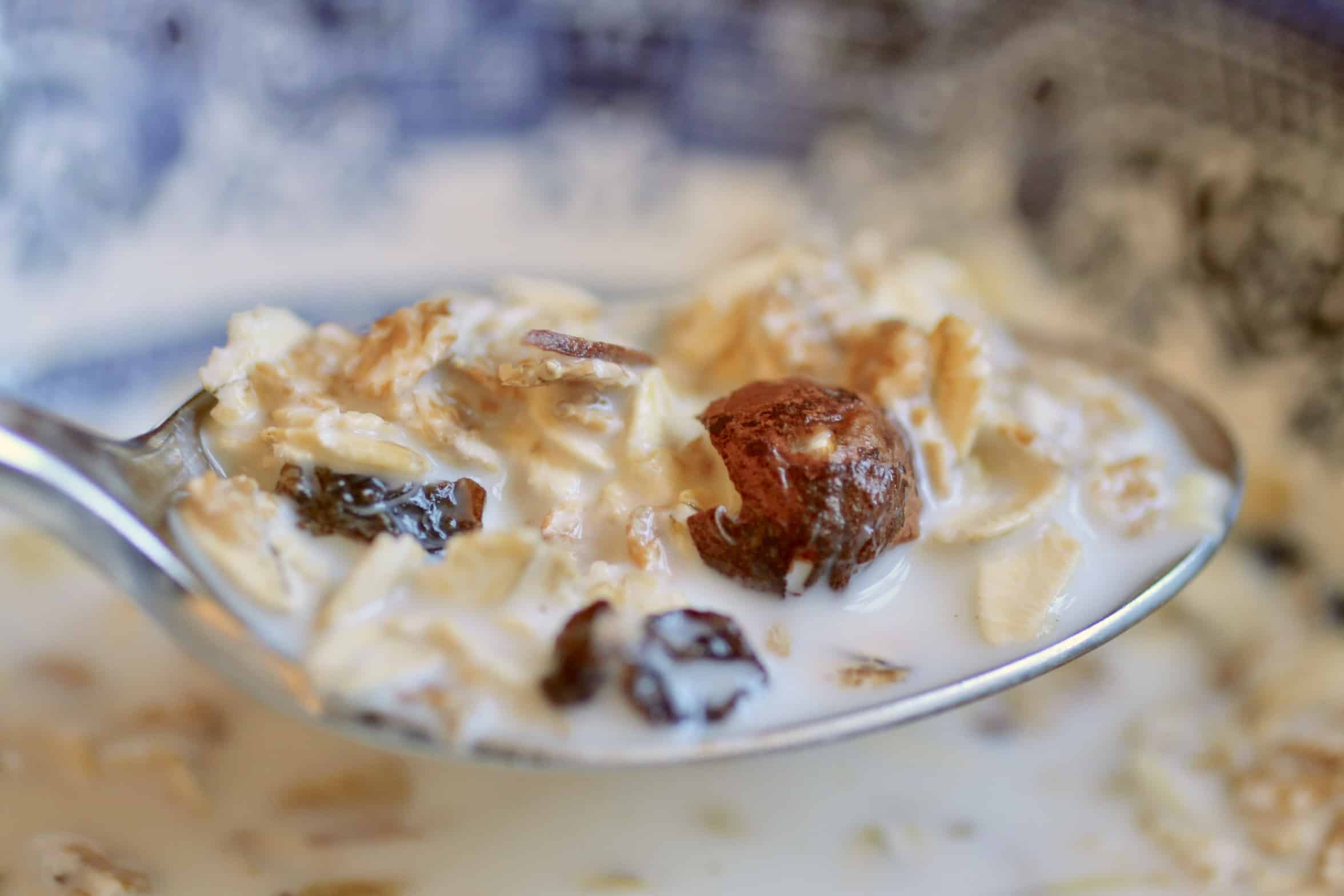 muesli in a spoon muesli in a spoon