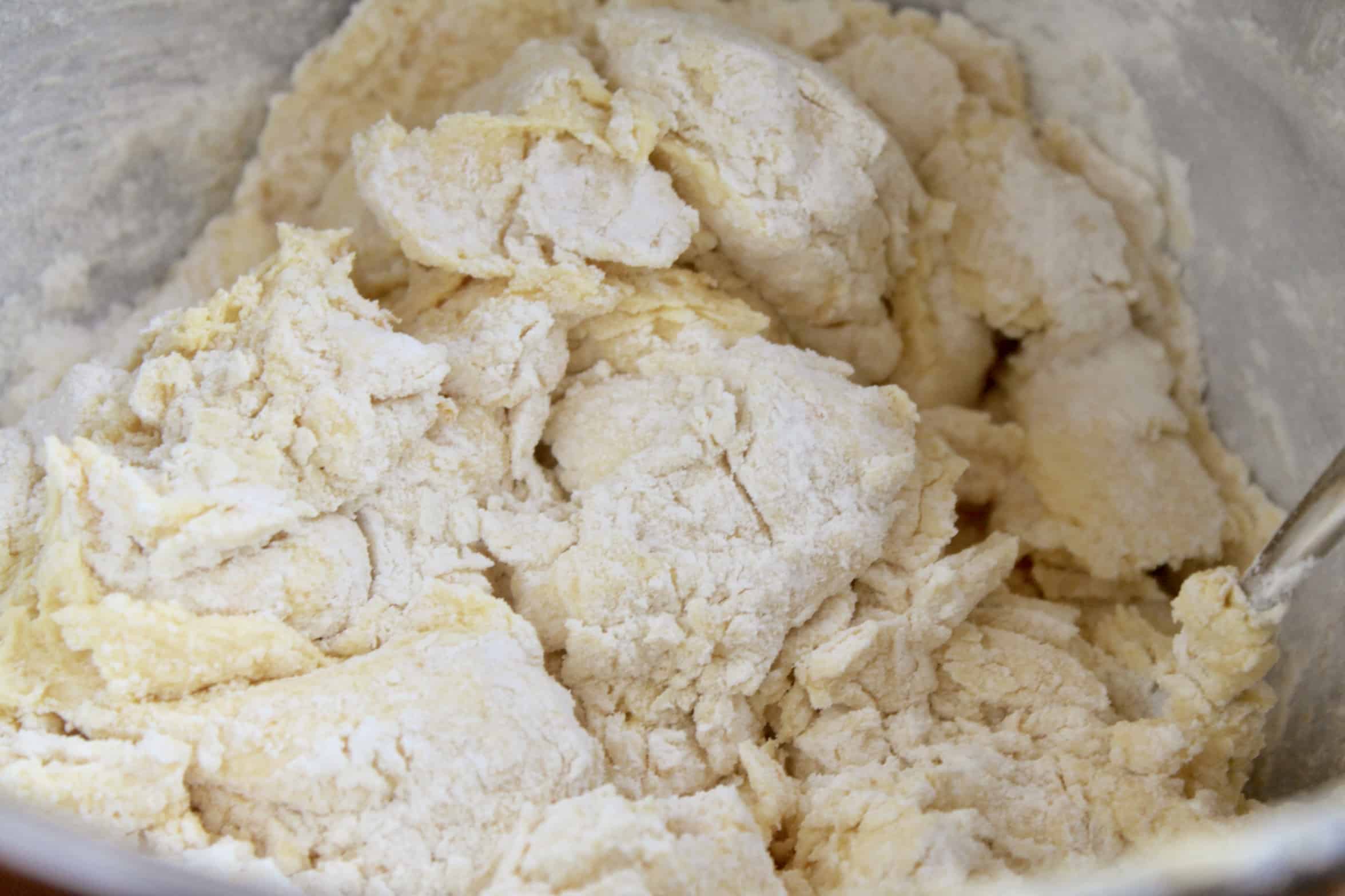 folding flour into batter