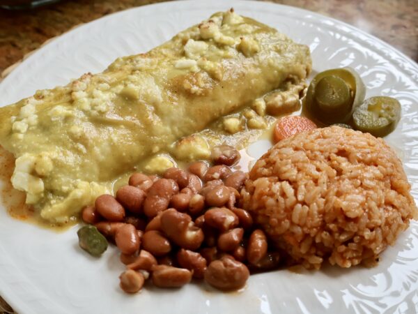 Green chicken enchiladas