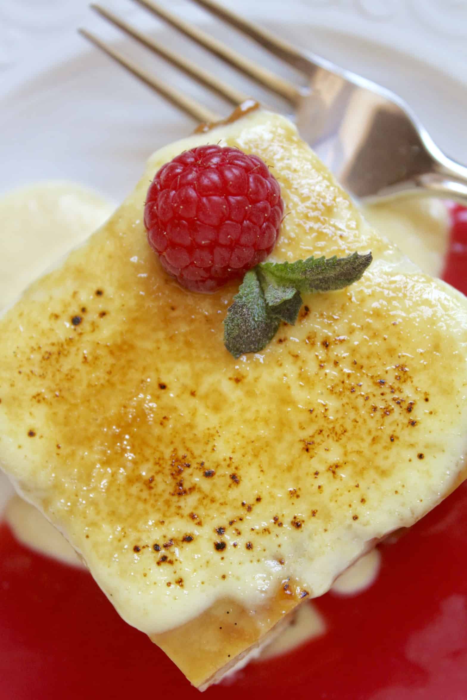 overhead custard bread pudding