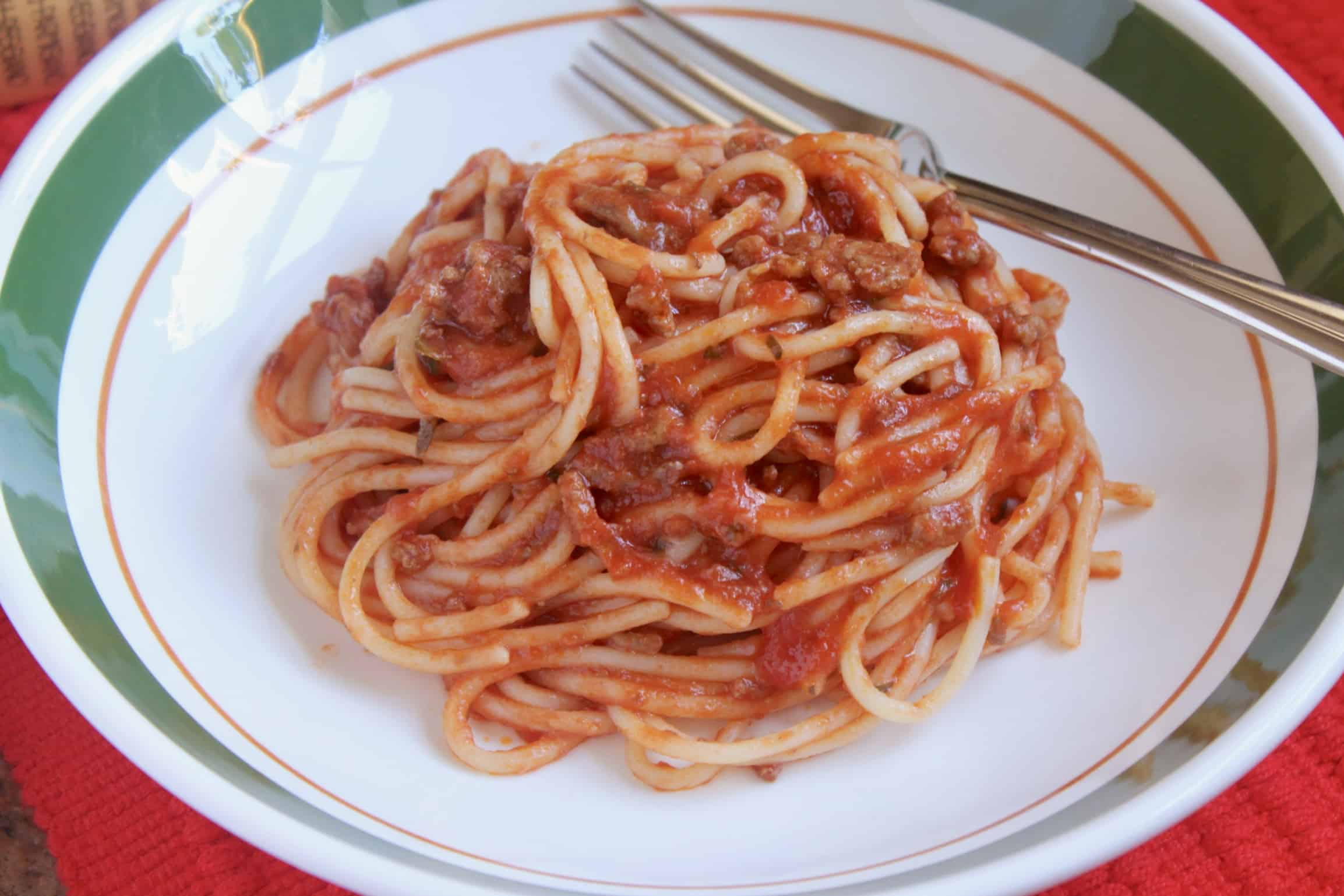 serving spaghetti