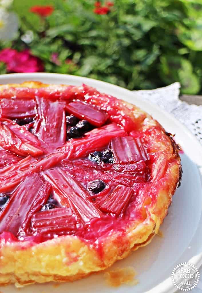 rhubarb and blueberry tarte tatin rhubarb and blueberry tarte tatin