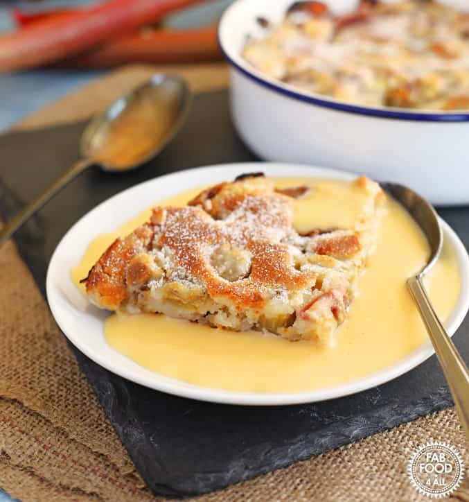 rhubarb pudding and custard rhubarb pudding and custard