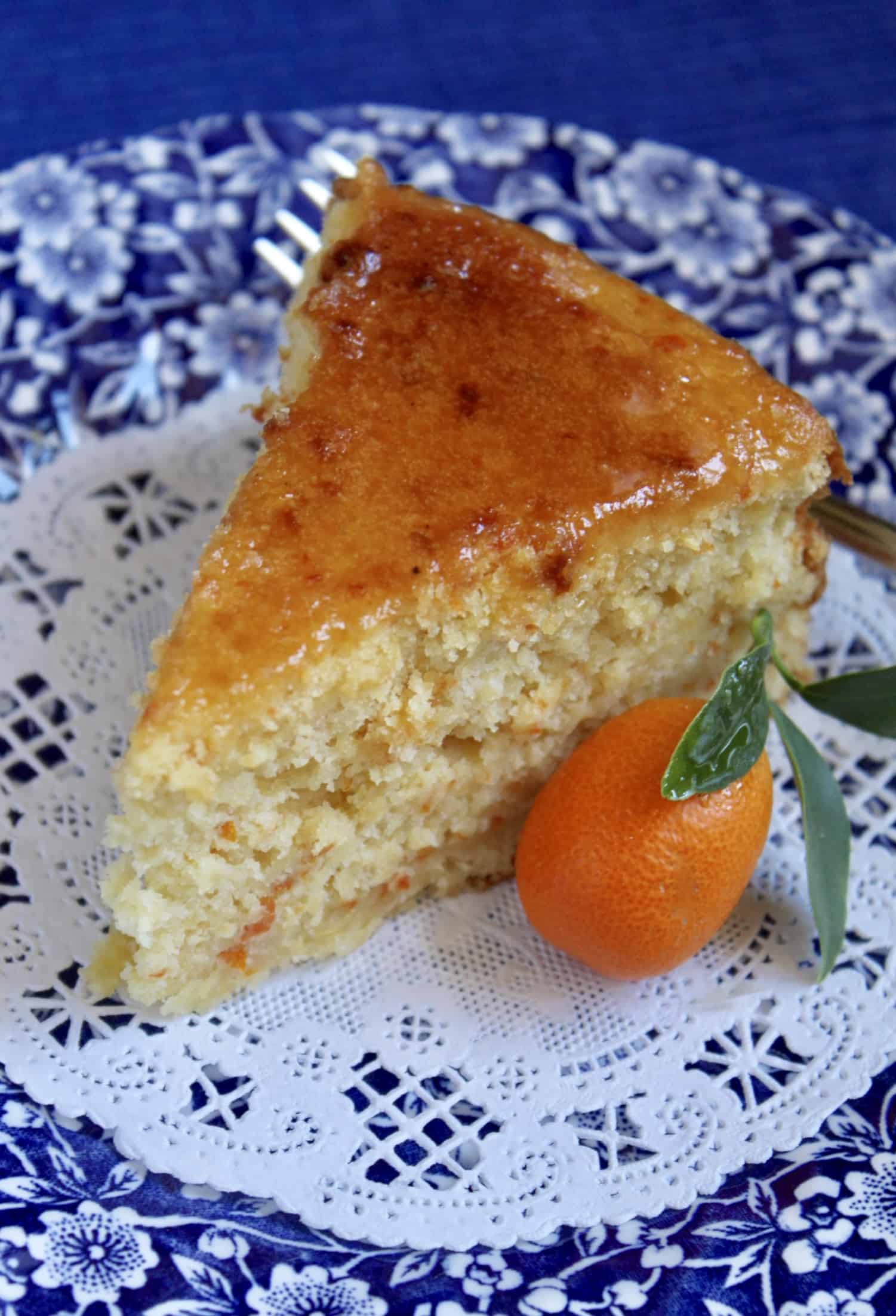 kumquat and cake on a plate