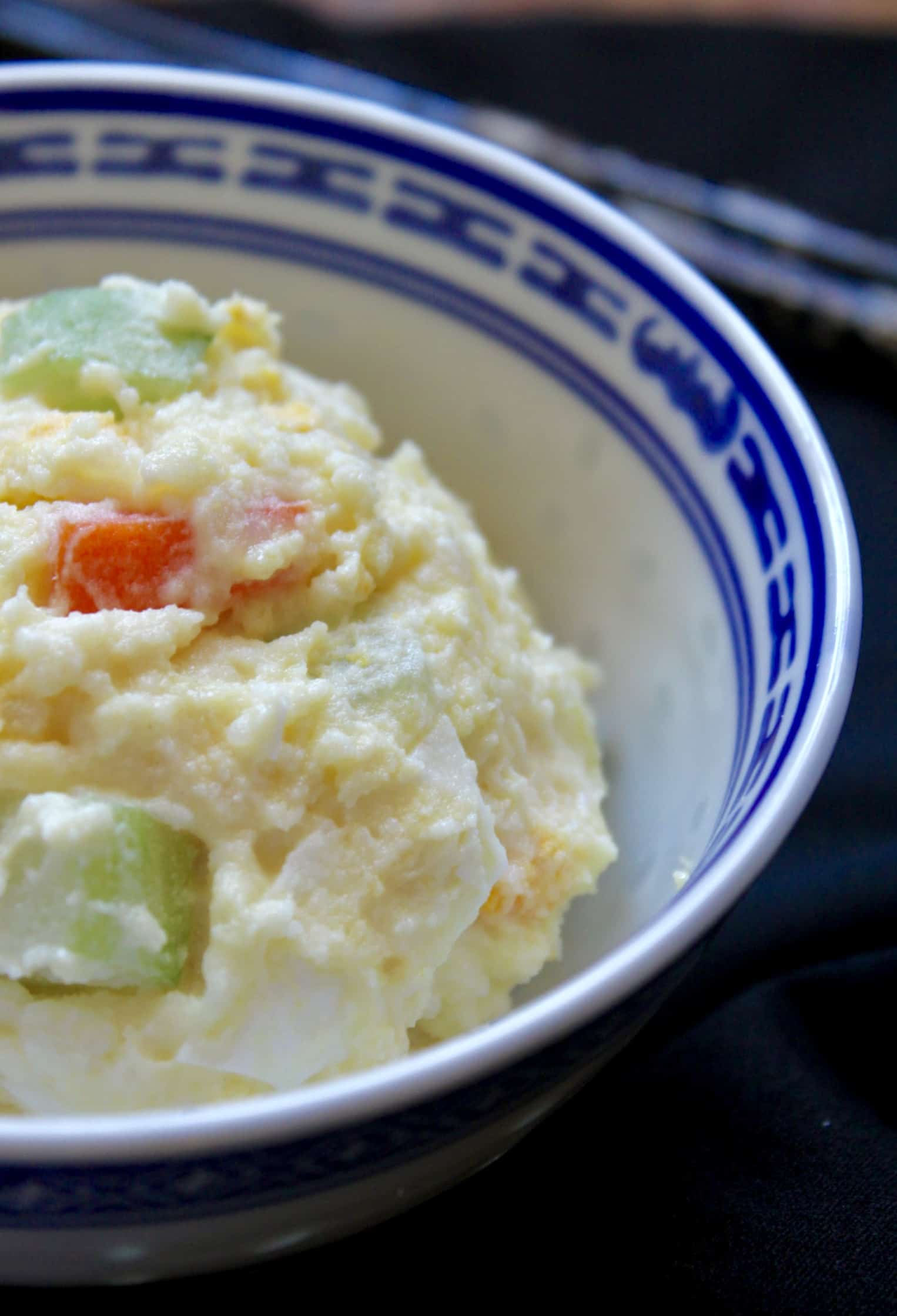scoop of Korean potato salad