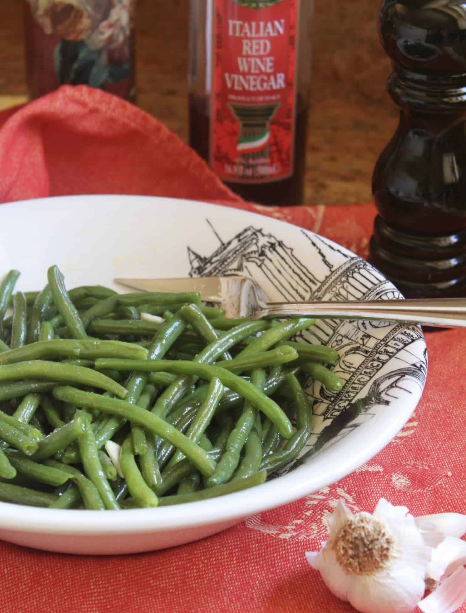 green bean salad in a bowl