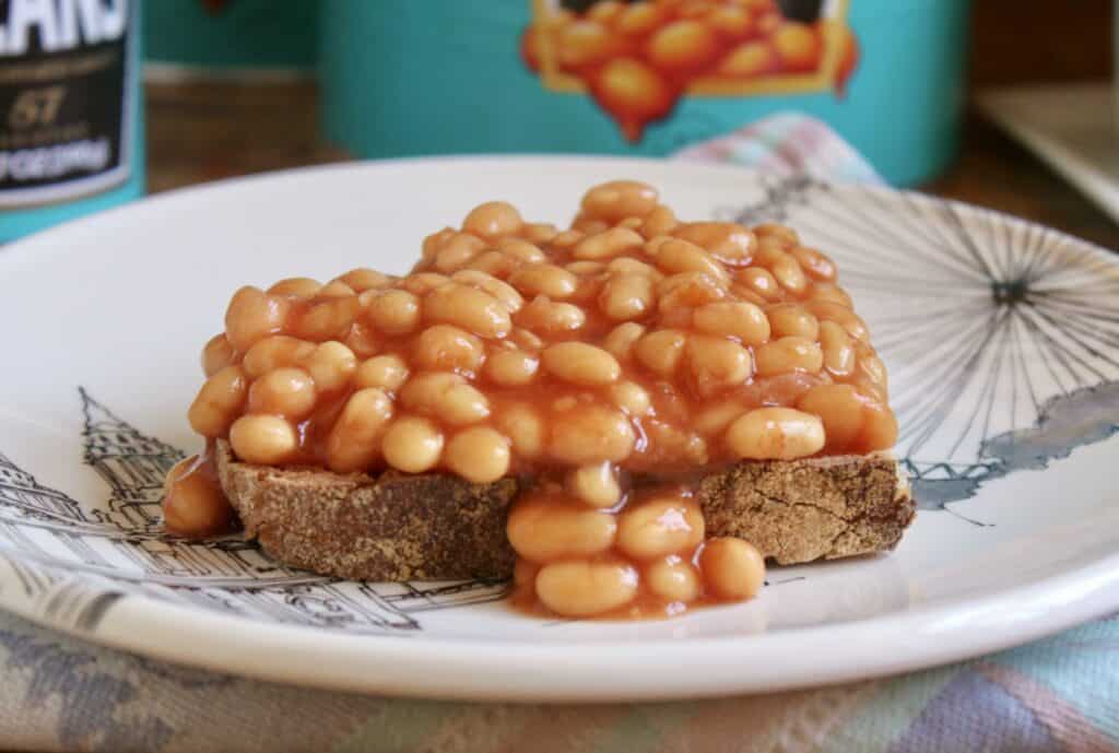 Beans on toast on a plate