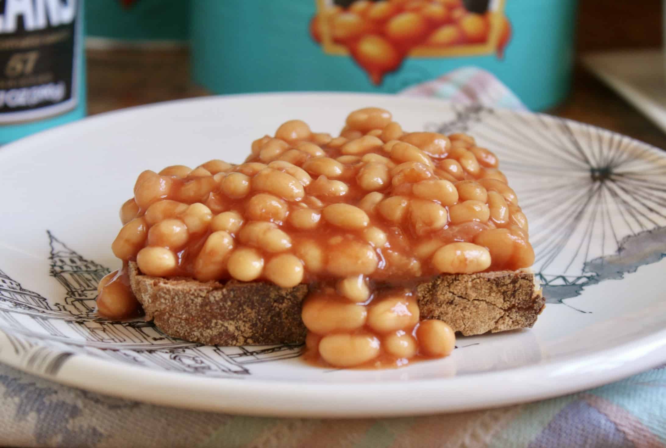 Beans on toast on a plate