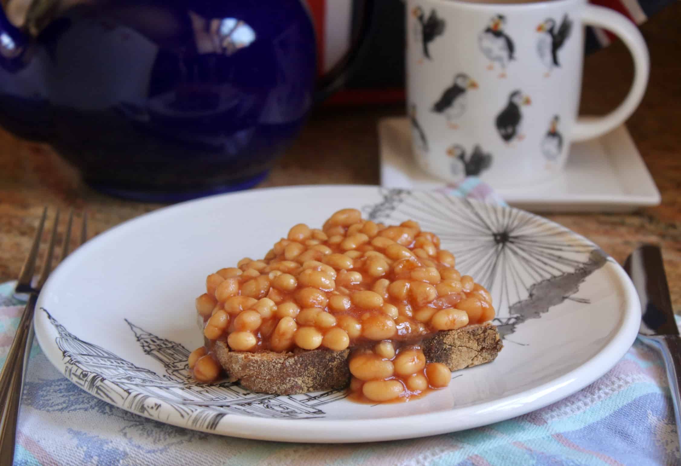 lunch plate with teapot and tea mug